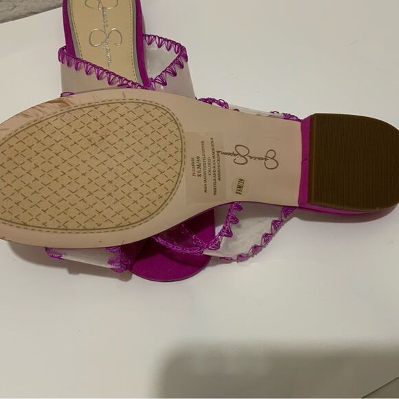 Jessica Simpson Women's Cabrie Slip On Open Toe Heels Pumps Pink Clear Size 8.5 - Picture 4 of 7